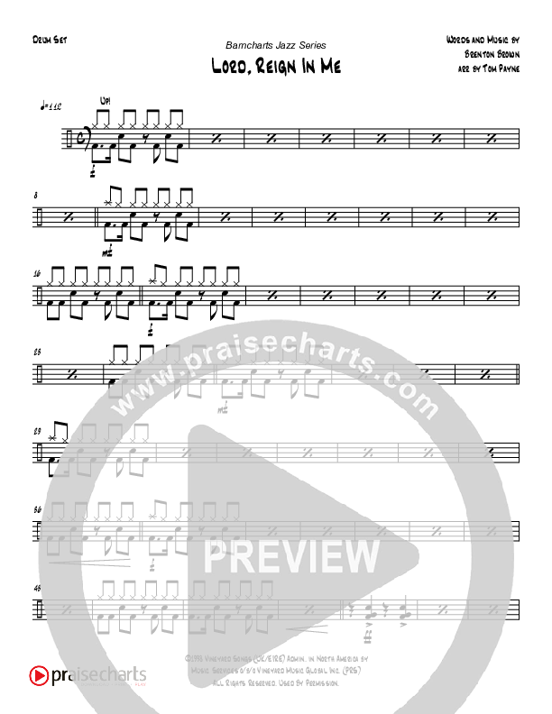 Lord Reign In Me (Instrumental) Drum Set (Tom Payne)