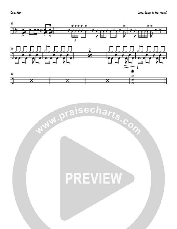 Lord Reign In Me (Instrumental) Drum Set (Tom Payne)