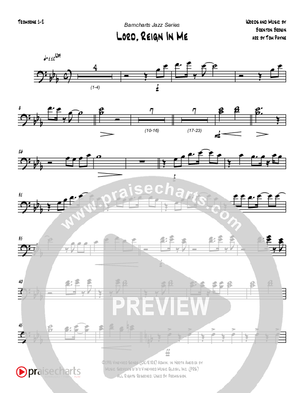 Lord Reign In Me (Instrumental) Trombone 1/2 (Tom Payne)