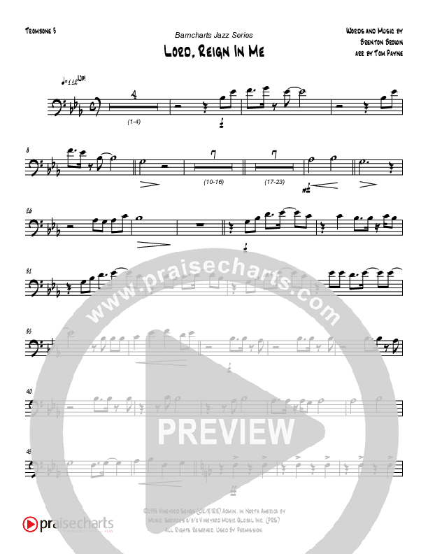 Lord Reign In Me (Instrumental) Trombone 3 (Tom Payne)