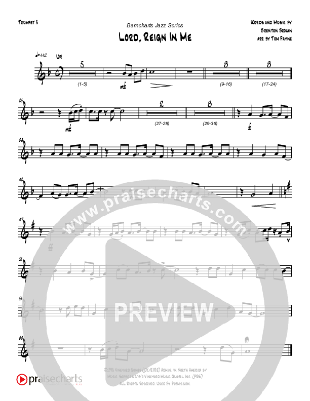 Lord Reign In Me (Instrumental) Trumpet 3 (Tom Payne)