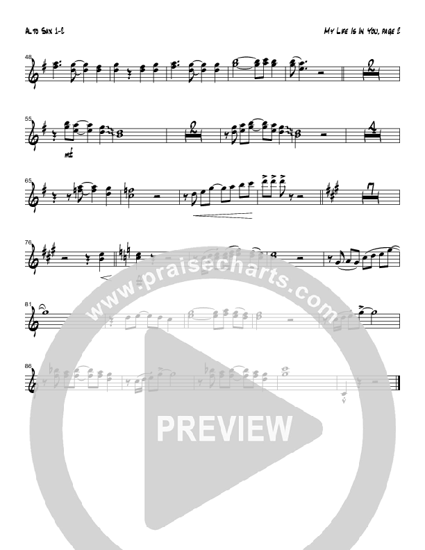 My Life Is In You (Instrumental) Alto Sax 1/2 (Tom Payne)