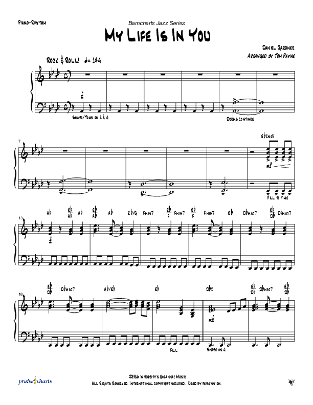 My Life Is In You (Instrumental) Piano Sheet (Tom Payne)