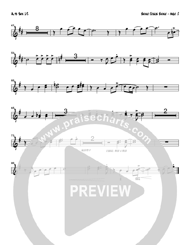 Shine Jesus Shine (Instrumental) Alto Sax 1/2 (Tom Payne)