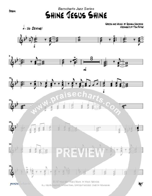 Shine Jesus Shine (Instrumental) Organ (Tom Payne)