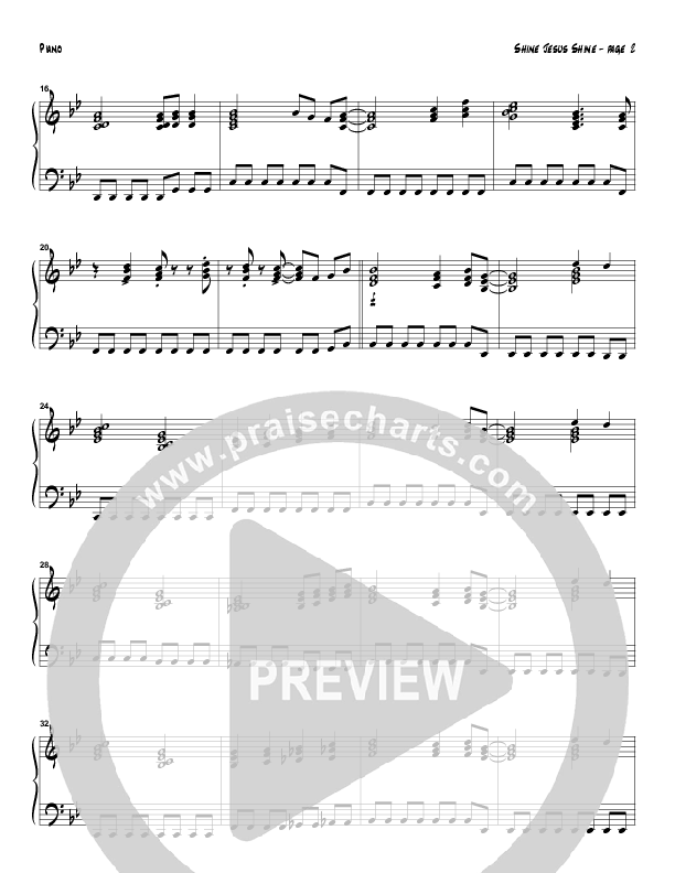 Shine Jesus Shine (Instrumental) Piano Sheet (Tom Payne)