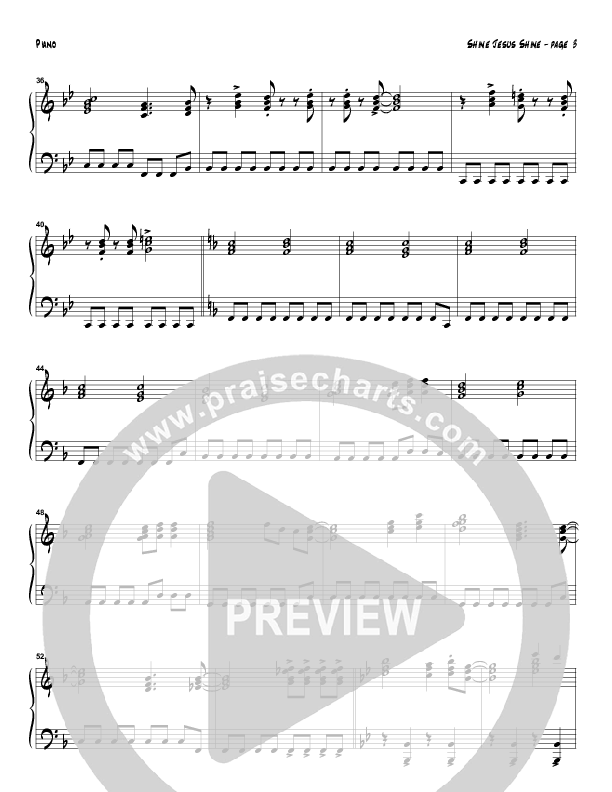 Shine Jesus Shine (Instrumental) Piano Sheet (Tom Payne)
