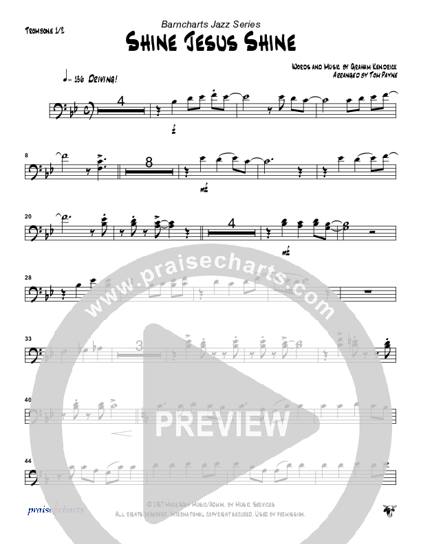 Shine Jesus Shine (Instrumental) Trombone 1/2 (Tom Payne)