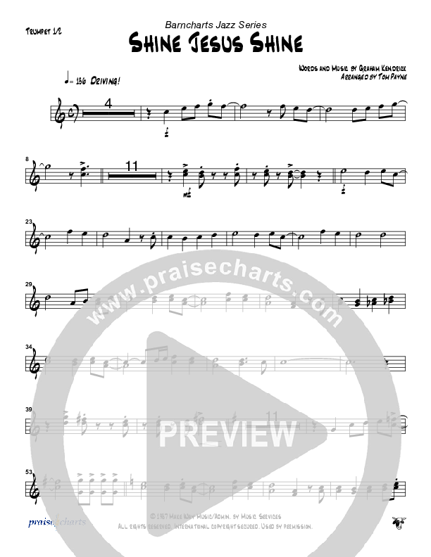 Shine Jesus Shine (Instrumental) Trumpet 1,2 (Tom Payne)