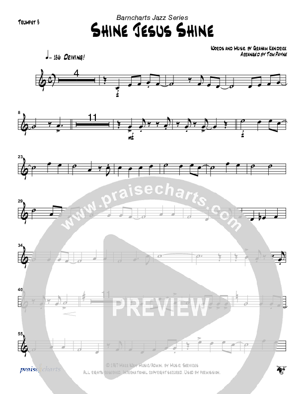 Shine Jesus Shine (Instrumental) Trumpet 3 (Tom Payne)