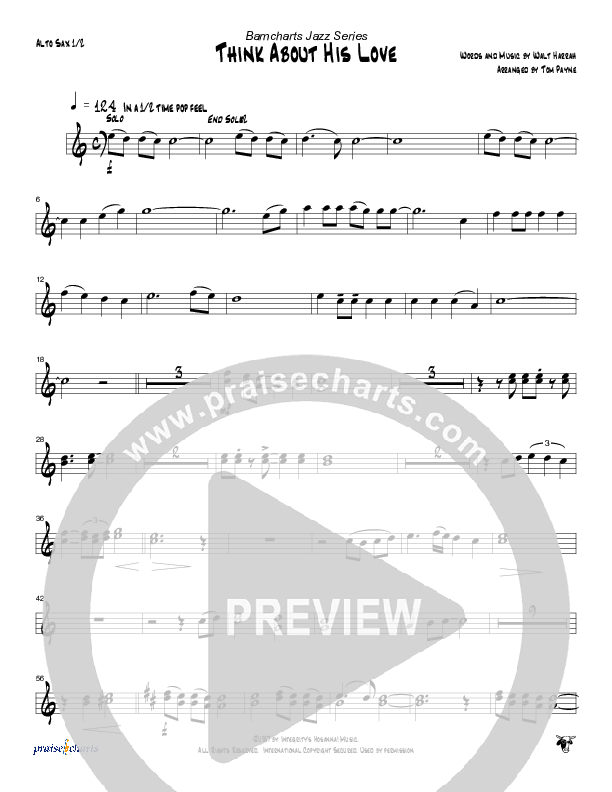 Think About His Love Alto Sax 1/2 (Tom Payne)