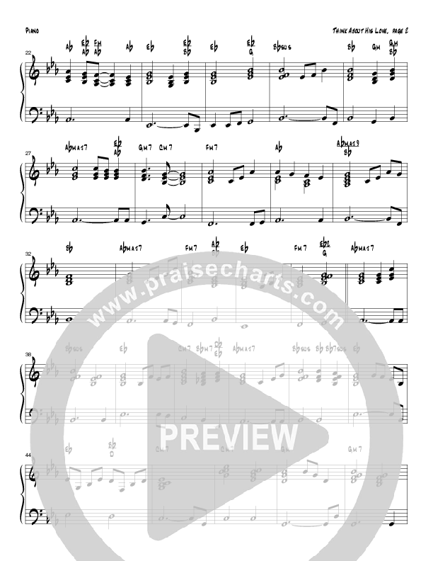 Think About His Love Piano Sheet (Tom Payne)