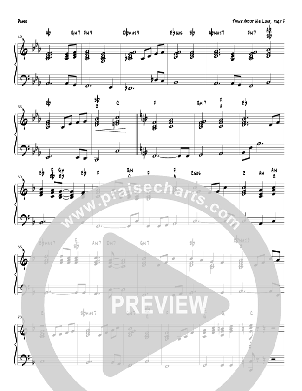 Think About His Love Piano Sheet (Tom Payne)