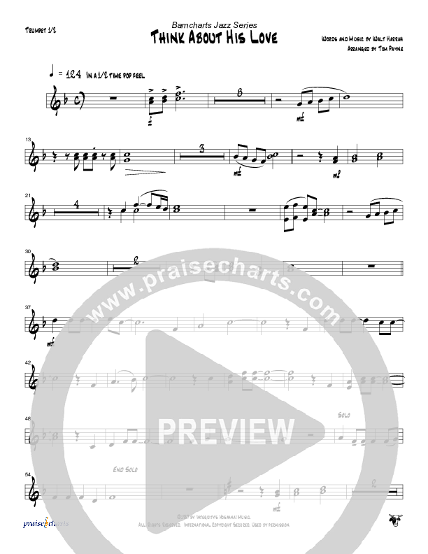 Think About His Love Trumpet 1 (Tom Payne)