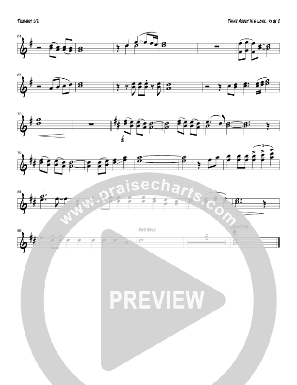 Think About His Love Trumpet 1 (Tom Payne)