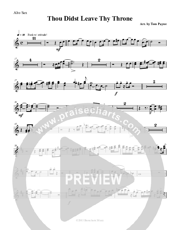 Thou Didst Leave Thy Throne Alto Sax (Tom Payne)