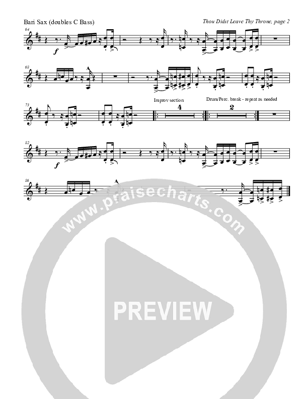 Thou Didst Leave Thy Throne Bari Sax (Tom Payne)