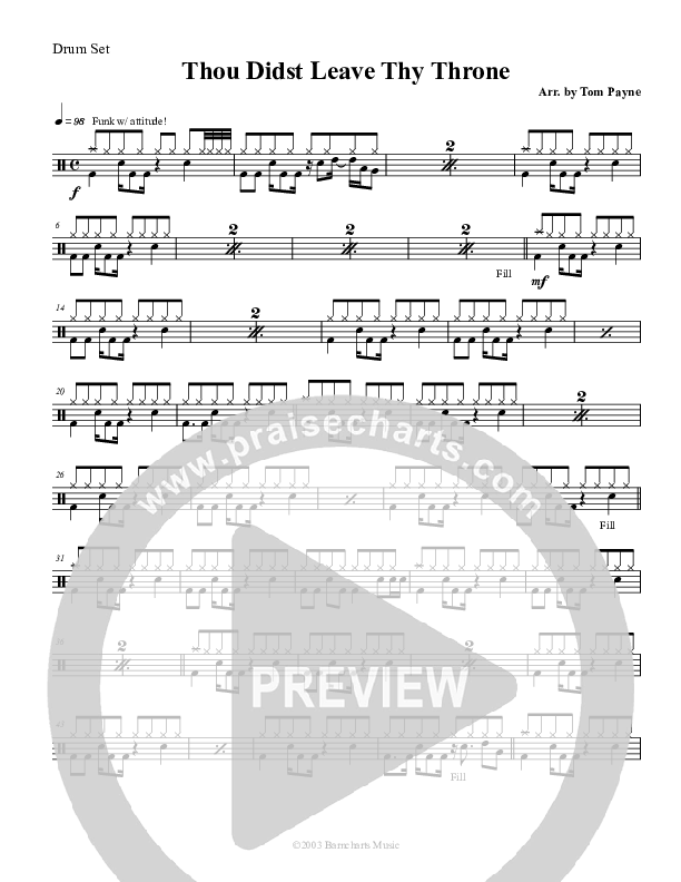 Thou Didst Leave Thy Throne Drum Set (Tom Payne)