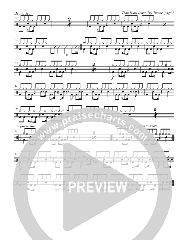 Thou Didst Leave Thy Throne Drum Set (Tom Payne)