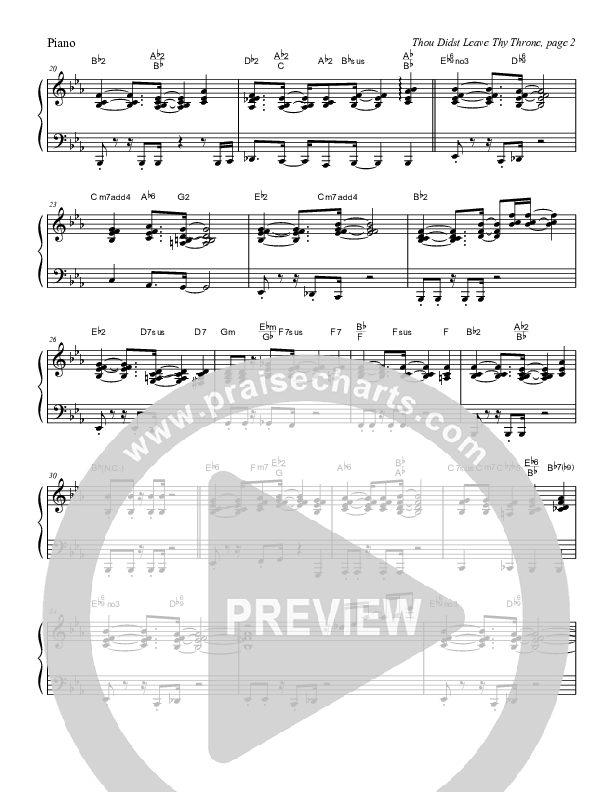 Thou Didst Leave Thy Throne Piano Sheet (Tom Payne)