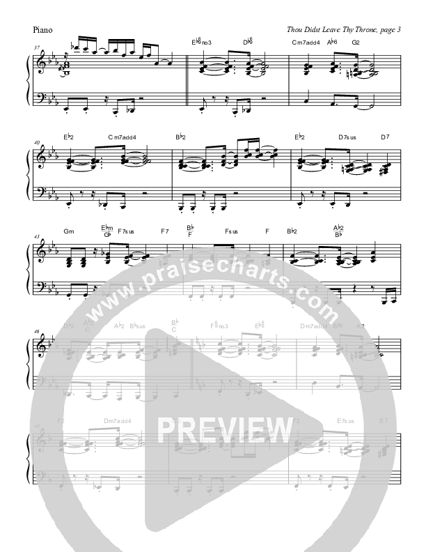 Thou Didst Leave Thy Throne Piano Sheet (Tom Payne)