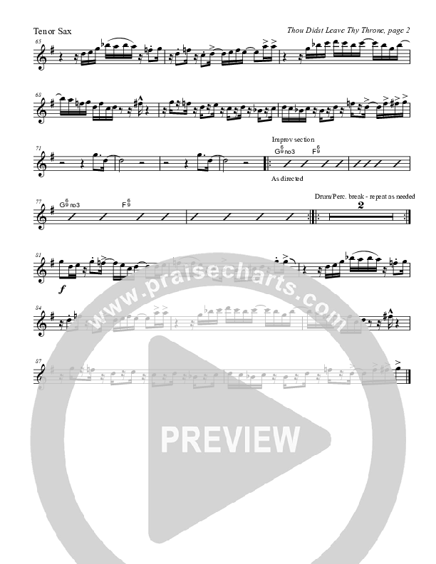 Thou Didst Leave Thy Throne Tenor Sax 2 (Tom Payne)