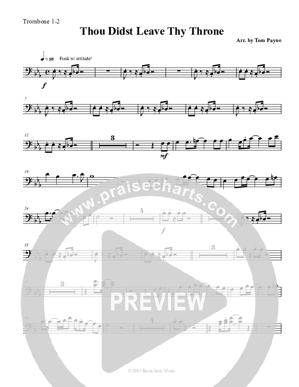 Thou Didst Leave Thy Throne Trombone 1/2 (Tom Payne)