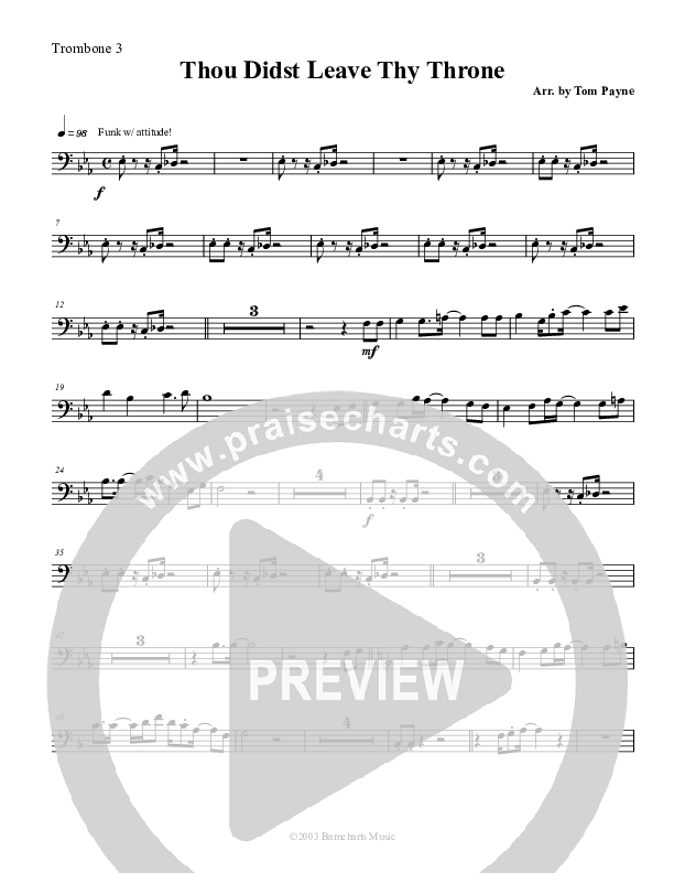 Thou Didst Leave Thy Throne Trombone 3 (Tom Payne)