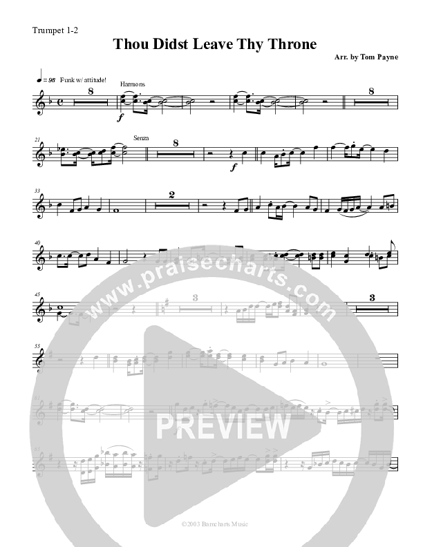 Thou Didst Leave Thy Throne Trumpet 1,2 (Tom Payne)