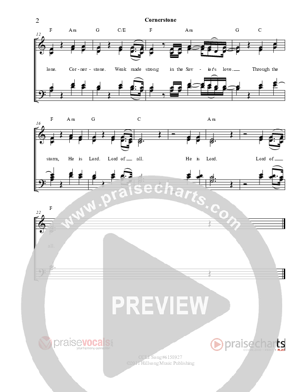Cornerstone Lead Sheet (PraiseVocals)