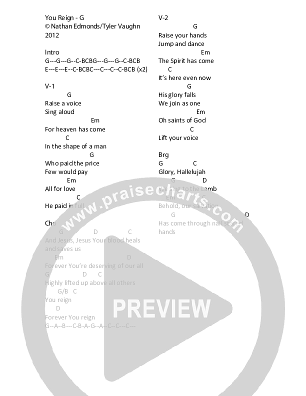 Forever You Reign Chords & Lyrics (Fuzed Worship)