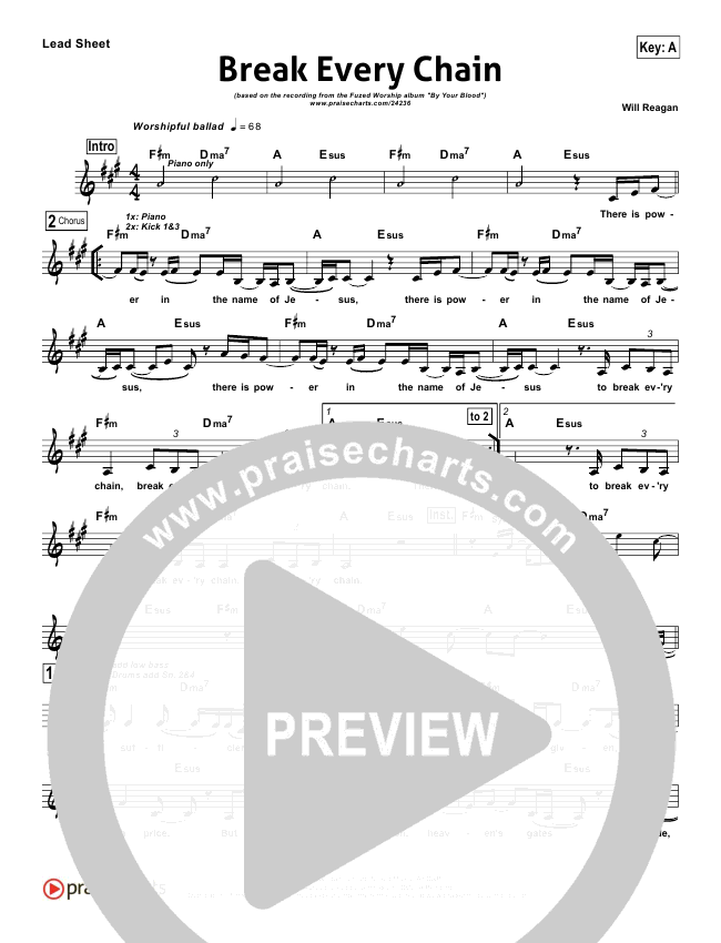 Break Every Chain Sheet Music PDF (Fuzed Worship) PraiseCharts