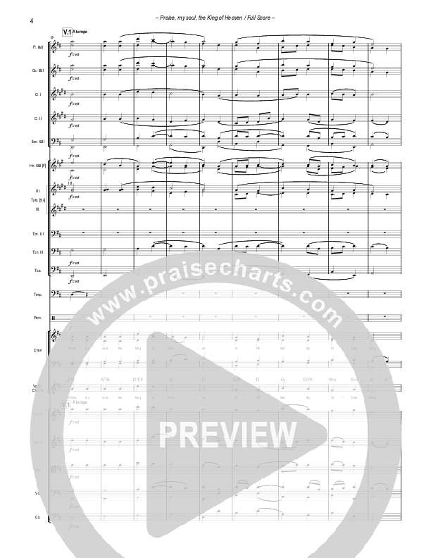 Praise My Soul The King Of Heaven (with Fanfare and Descant) Conductor's Score (Paul Campbell)