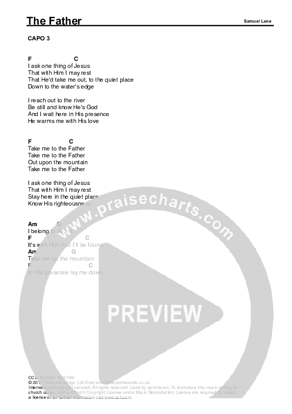The Father Chords & Lyrics (Samuel Lane)