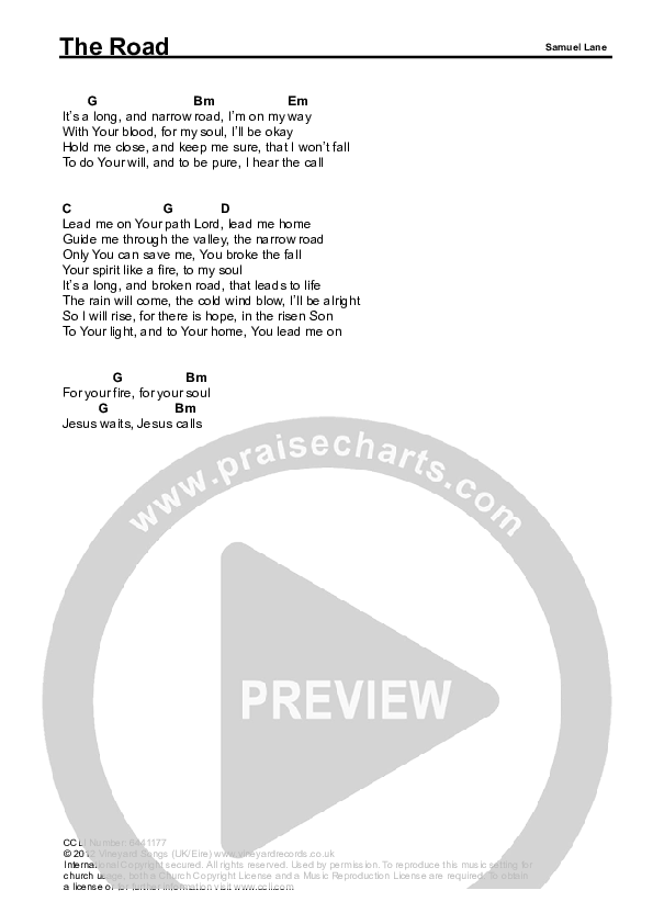 The Road Chords & Lyrics (Samuel Lane)