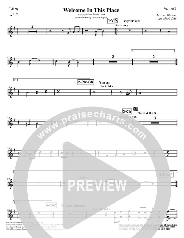 Welcome In This Place French Horn (Hillsong Worship)