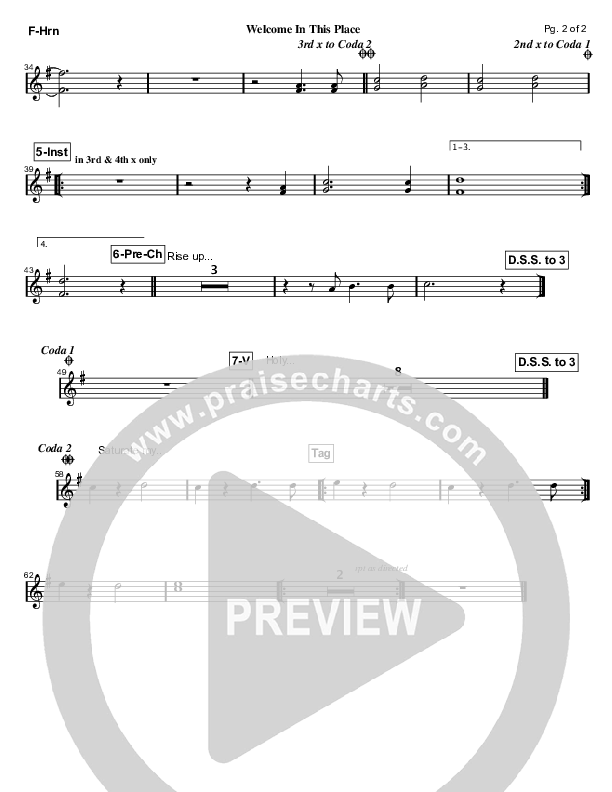 Welcome In This Place French Horn (Hillsong Worship)