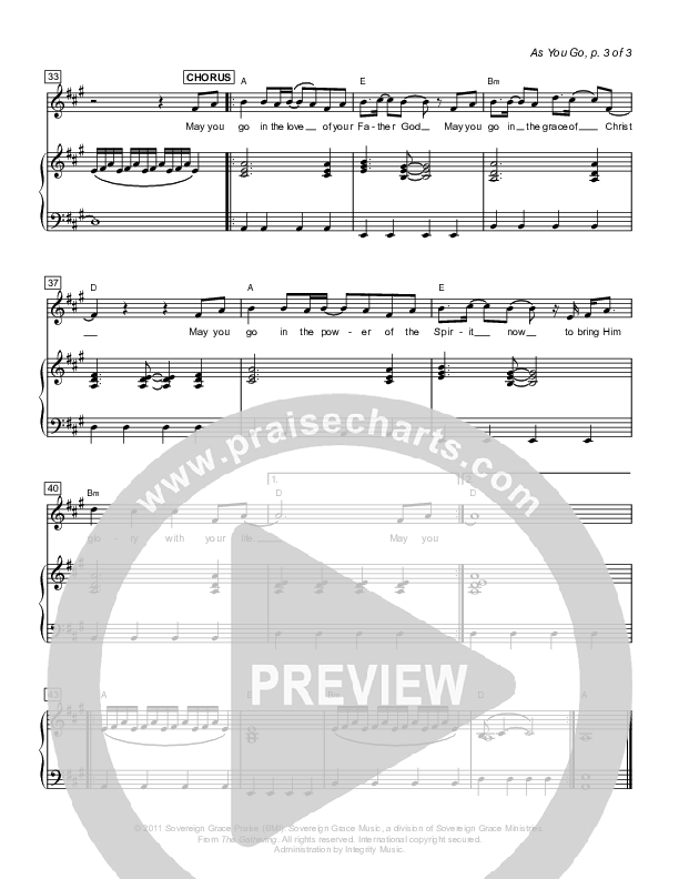 As You Go Lead & Piano (Sovereign Grace)