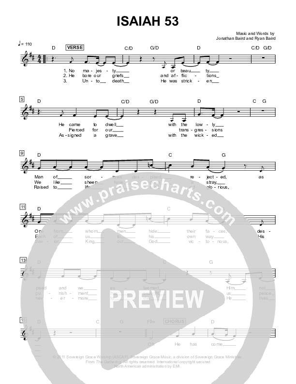 Isaiah 53 Lead Sheet (Sovereign Grace)