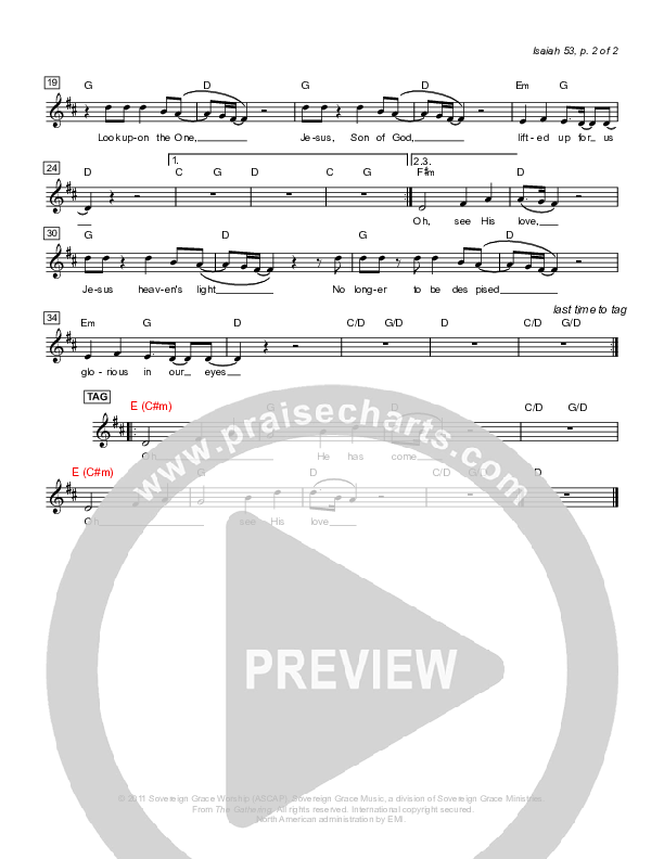 Isaiah 53 Lead Sheet (Sovereign Grace)