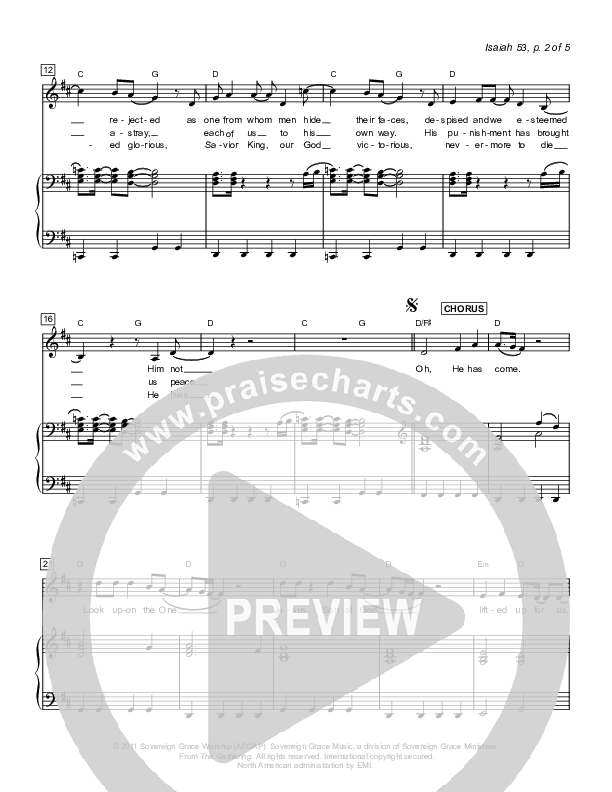 Isaiah 53 Piano/Vocal (Sovereign Grace)