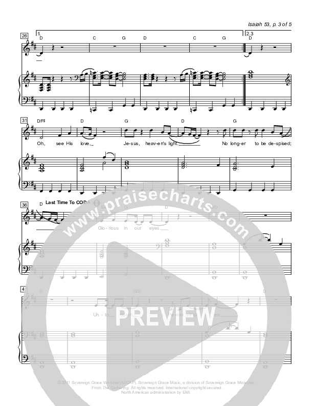 Isaiah 53 Piano/Vocal (Sovereign Grace)