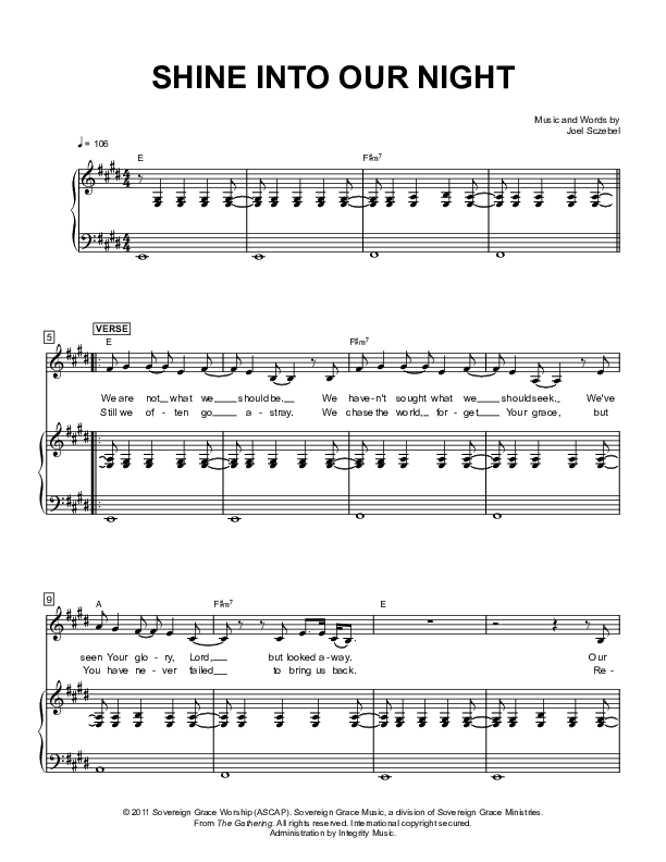 Shine Into Our Night Piano/Vocal & Lead (Sovereign Grace)