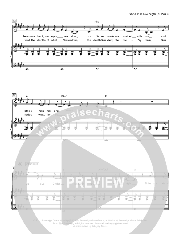 Shine Into Our Night Piano/Vocal & Lead (Sovereign Grace)