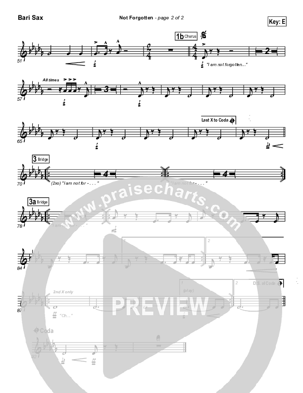 Not Forgotten Bari Sax (Israel Houghton)