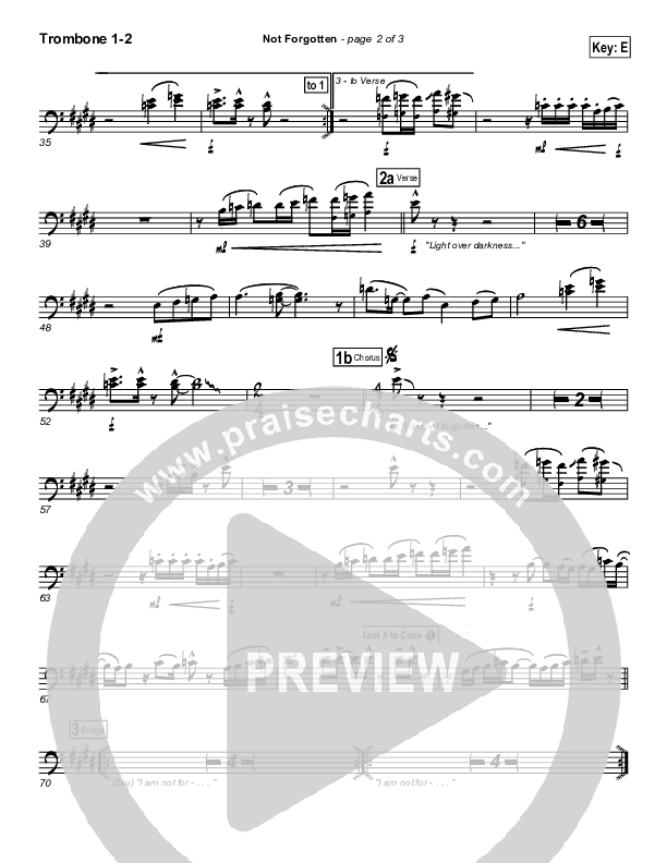 Not Forgotten Trombone 1/2 (Israel Houghton)