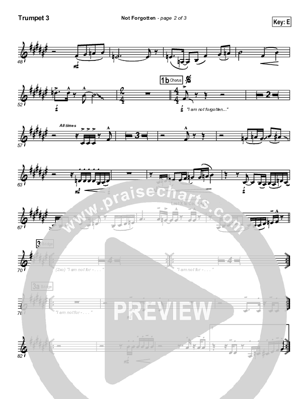 Not Forgotten Trumpet 3 (Israel Houghton)