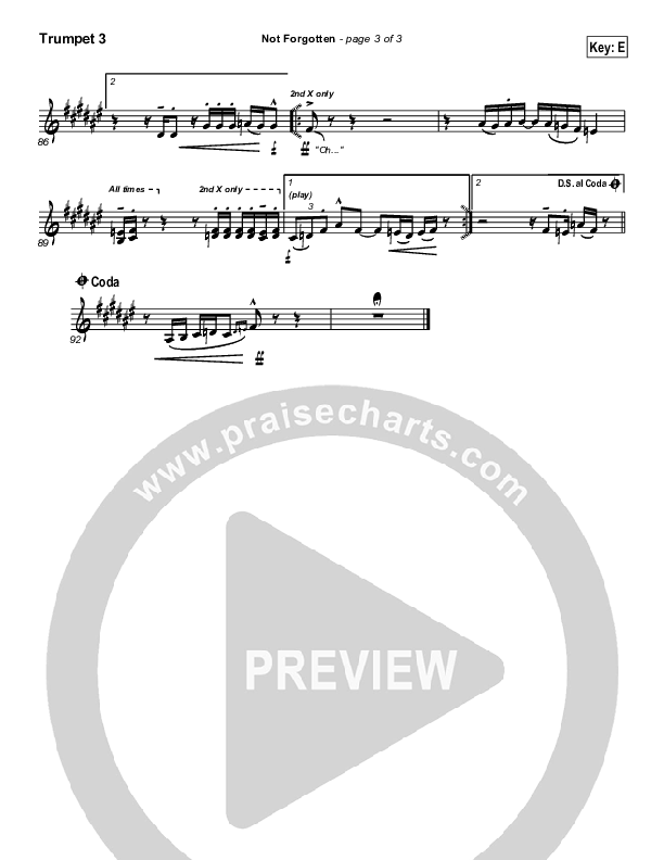 Not Forgotten Trumpet 3 (Israel Houghton)