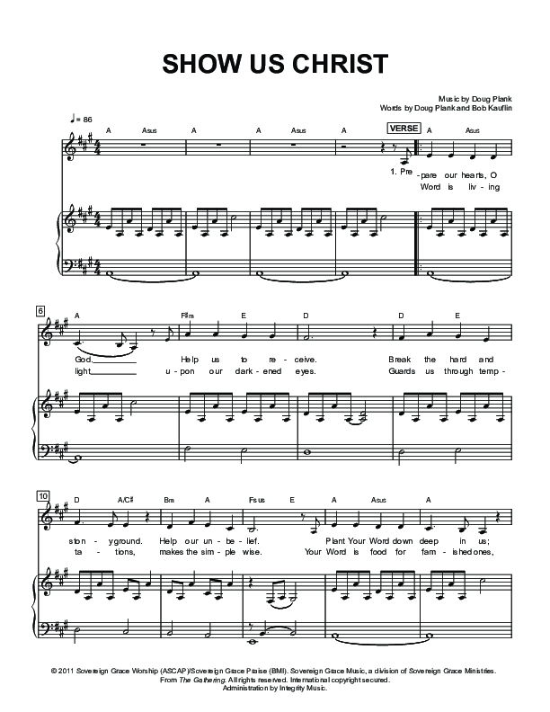 Show Us Christ Piano/Vocal (SATB) (Sovereign Grace)