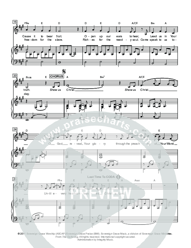 Show Us Christ Piano/Vocal (SATB) (Sovereign Grace)